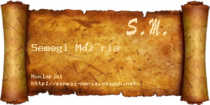 Semegi Mária névjegykártya