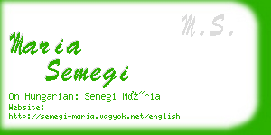 maria semegi business card